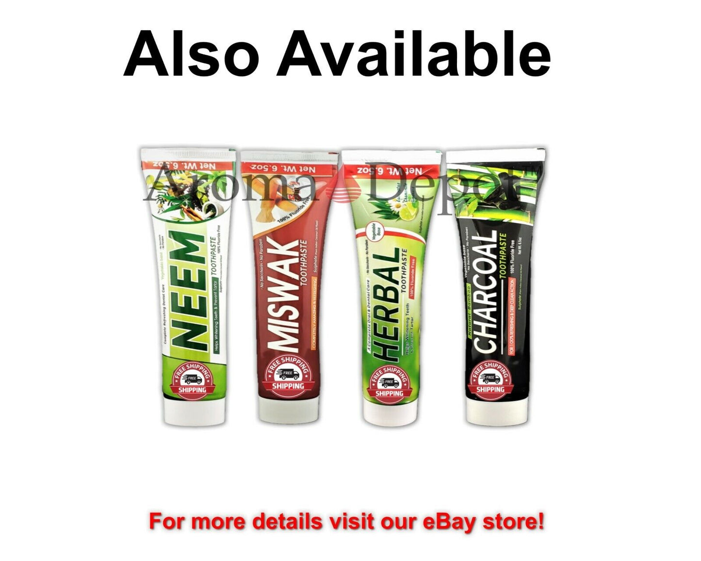 Neem Toothpaste 6 Pack 100% Fluoride Free