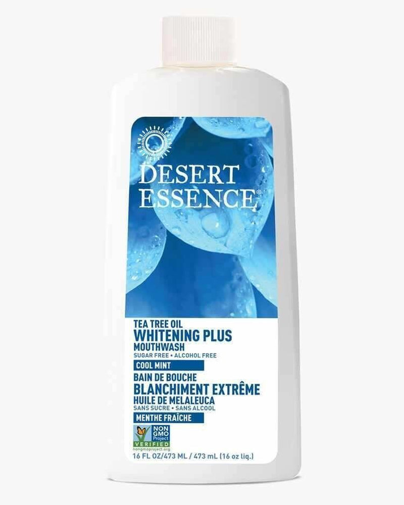 Desert Essence Mouthwash Whitening plus Tea Tree Oil Cool Mint 16 Oz Liquid