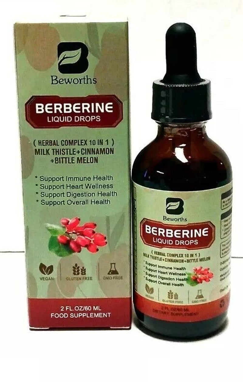 Berberine Liquid Drops/Herbal Complex 10 N 1 Milk Thistle+Cinnam