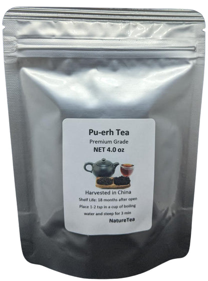 Pu-Erh Tea 普洱茶 - 4 Oz - Premium Loose Leaf from 100% Nature