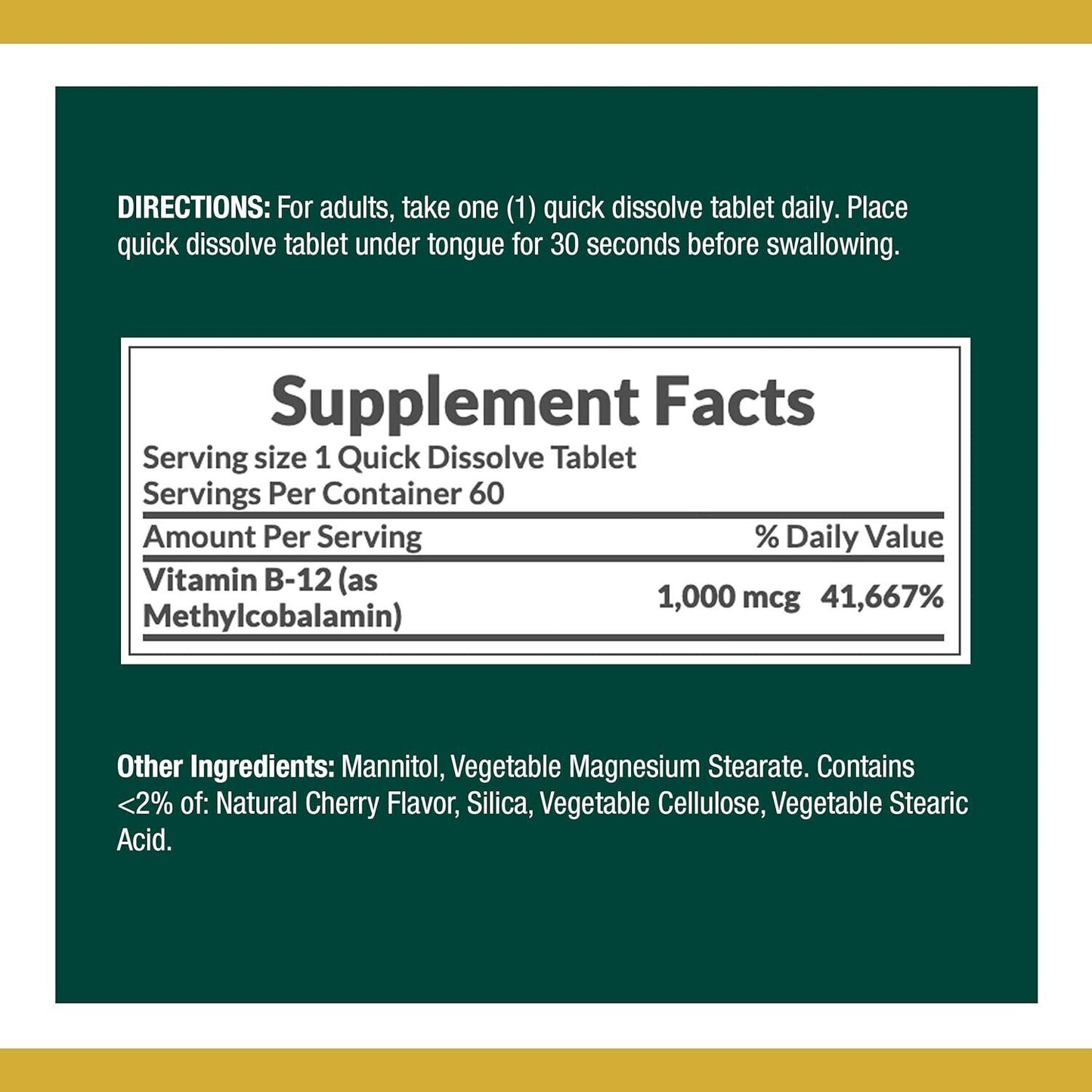 Nature'S Bounty Vitamin B12, Supports Energy Metabolism and Nervous System Healt