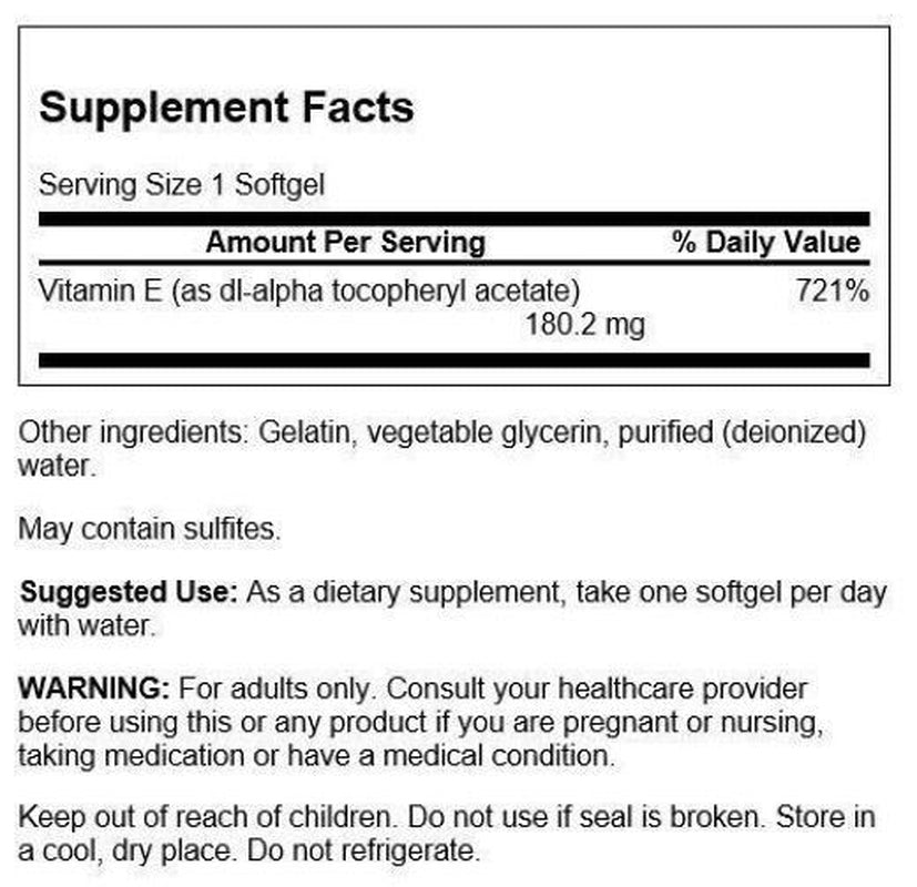 Swanson Vitamin E 400 Iu 2 X 60 Capsules