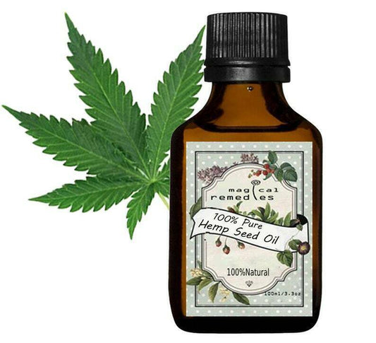 100% Pure Hemp Seed Oil (Organic, Cold Pressed, Unrefined).