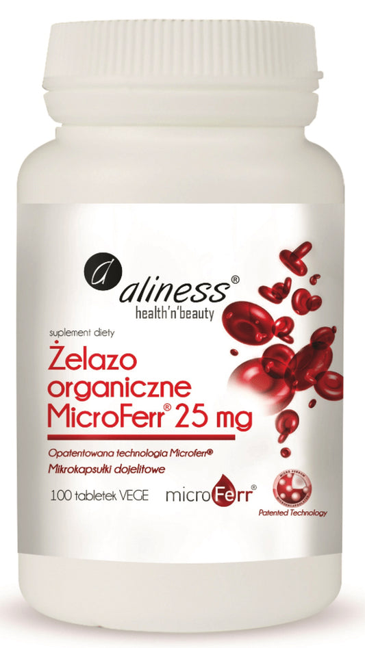 ALINESS Organic Iron Microferr® 25 Mg 100 Vege Tablets