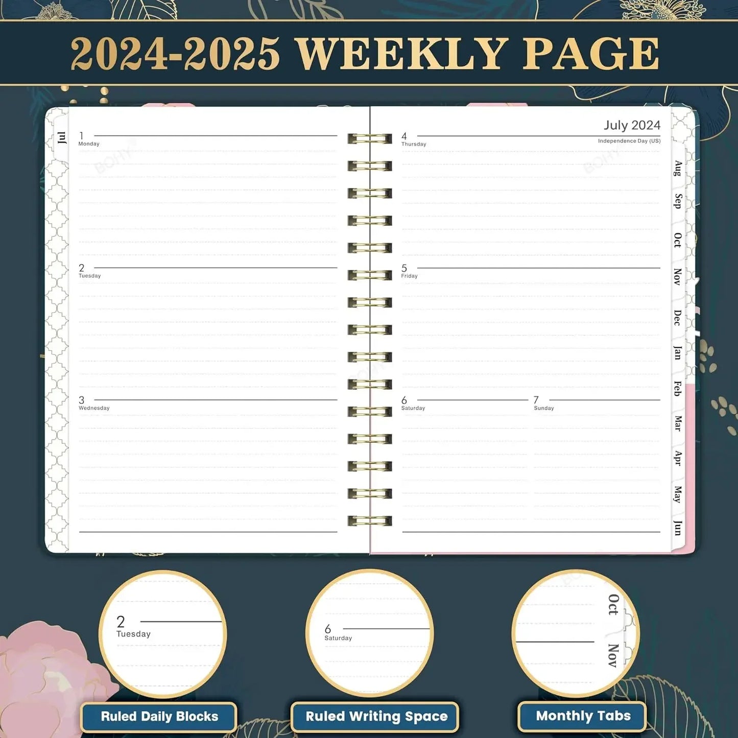 2024-2025 Planner Academic Planner Weekly and Monthly Planner 