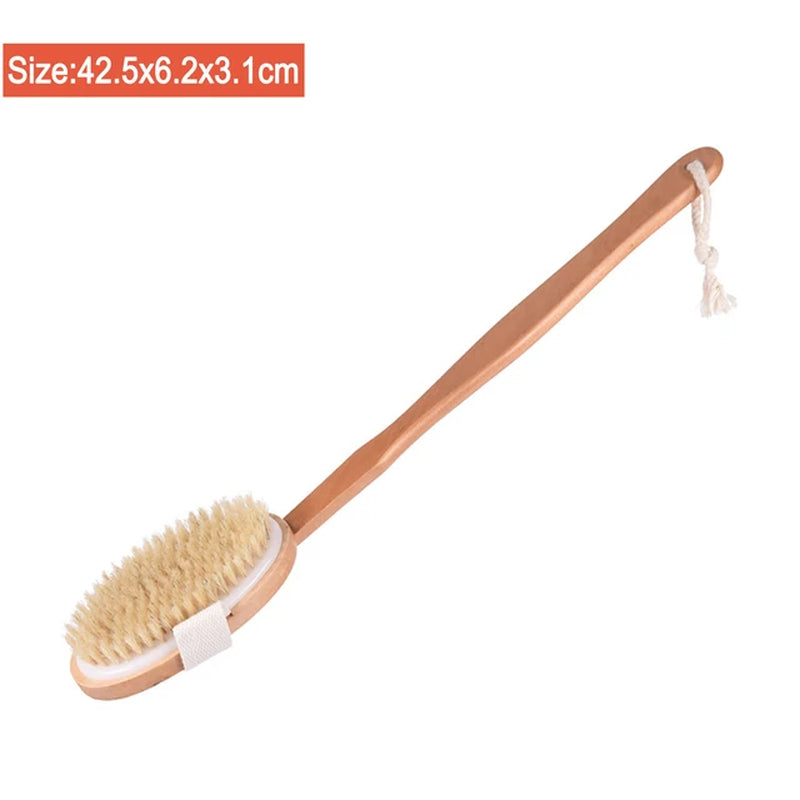 Eco Wooden Body Brush Natural Boar Bristle Organic Dry Skin Body Brush Bamboo