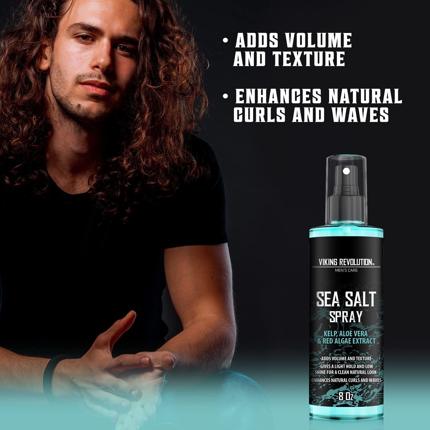 Sea Salt Spray -Hair Texturizing Spray with Kelp, Aloe Vera & Red (can be used for men and women)