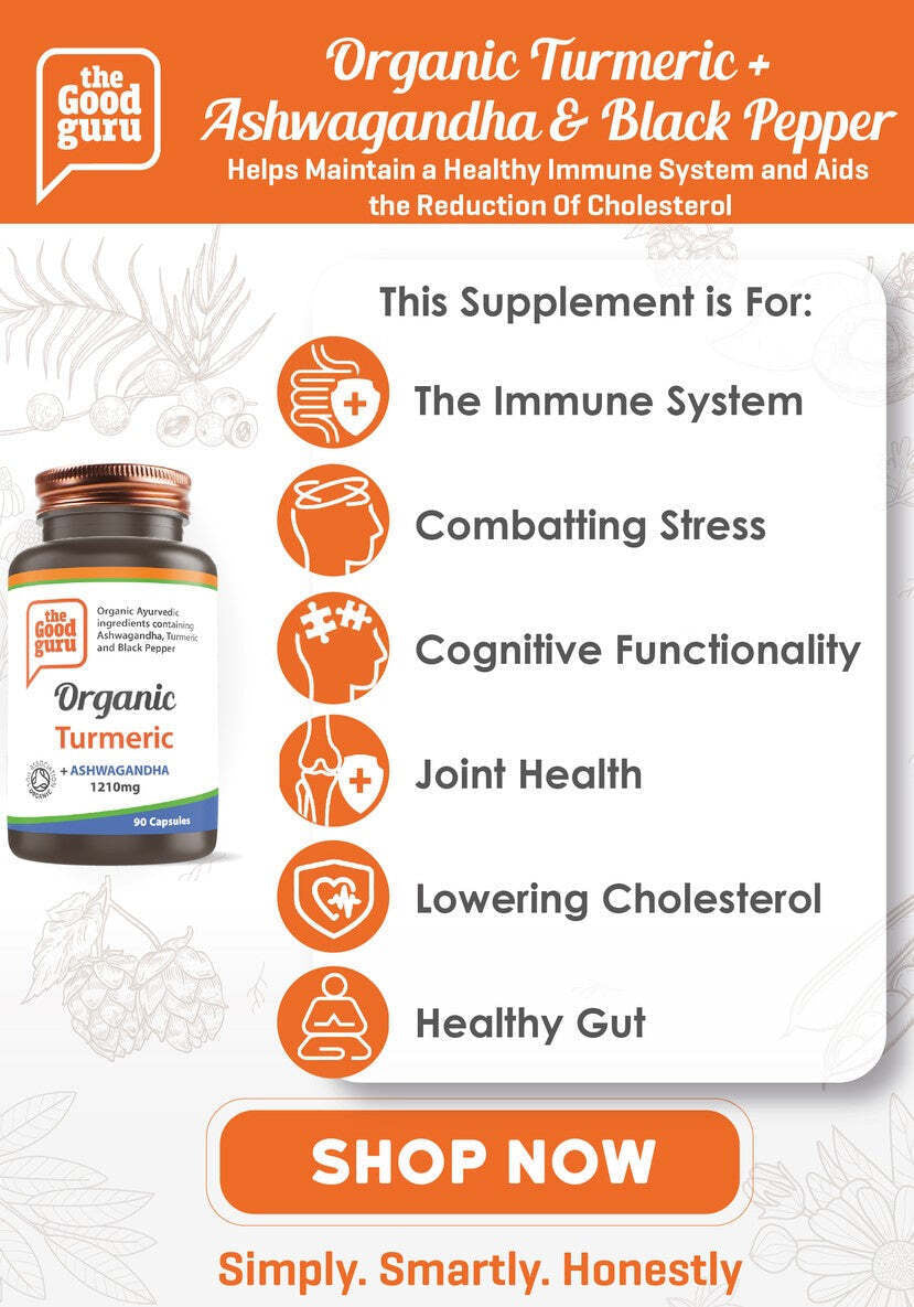 The Good Guru ORGANIC Turmeric& Ashwagandha & Black Pepper Supplement