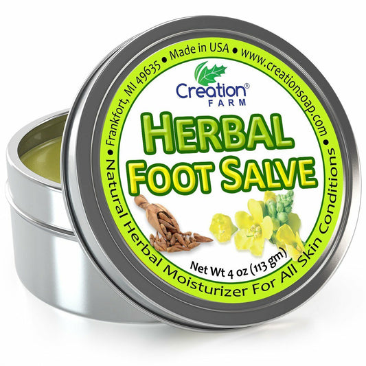 Best Foot Care Herbal Salve Large 4 Oz Tin of Botanical Foot Balm Mejor Cuidado