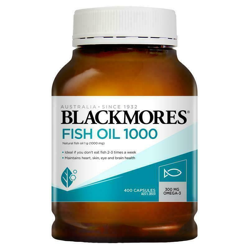 2 X Blackmores Fish Oil 1000Mg 400 Capsules Omega 3 Total 800 Caps