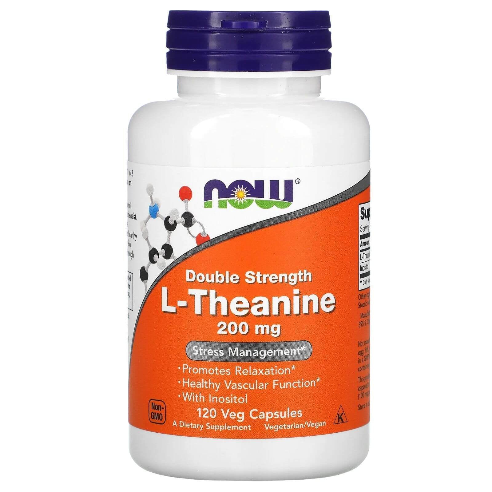 L-Theanine Double Strength 200Mg Vegetarian Capsules RELAXATION