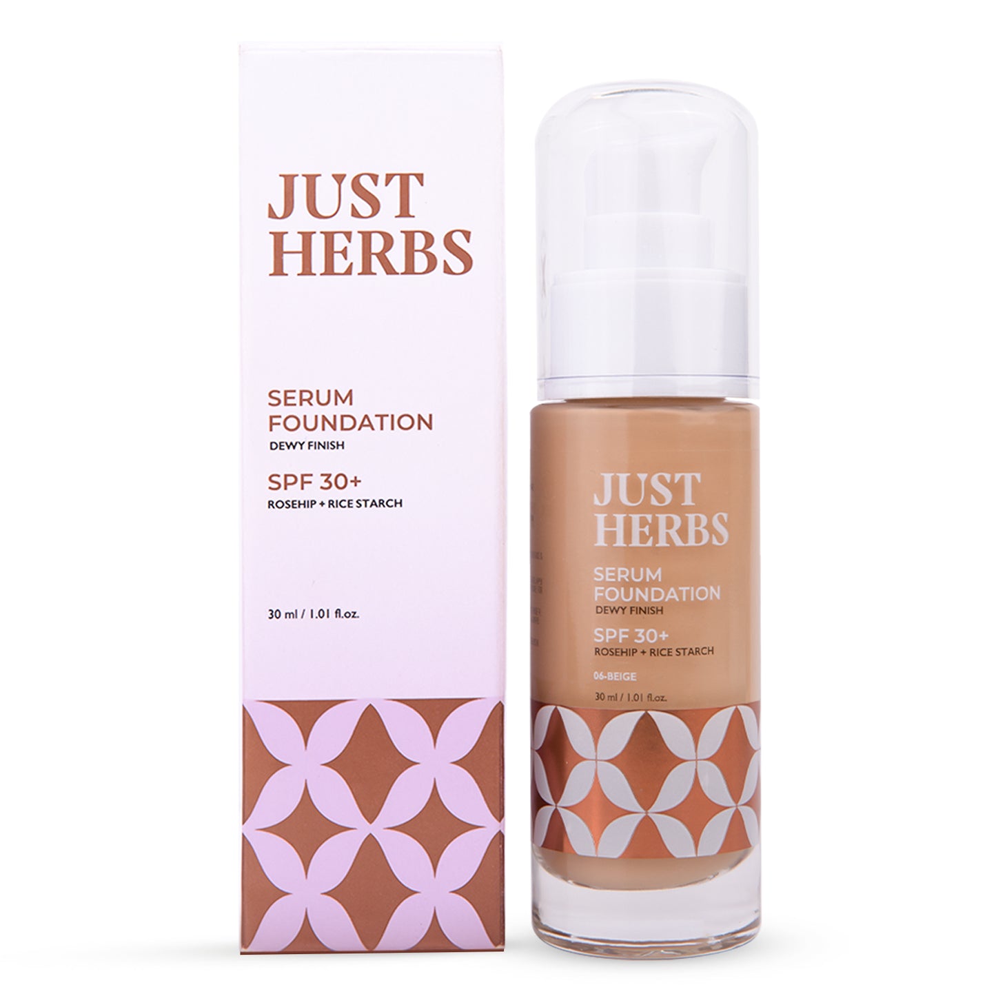 Just Herbs Serum Foundation Makeup SPF30+ Dewy Finish Full Coverage Waterproof