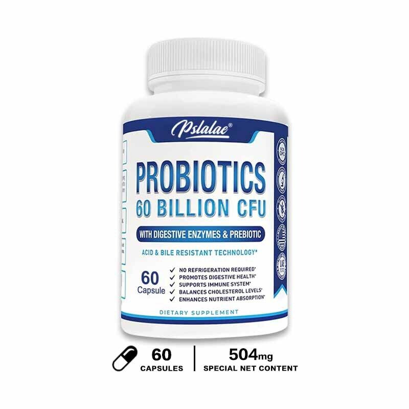 Probiotics 60 Billion CFU Capsules - Promote Digestive Health, Immune Support