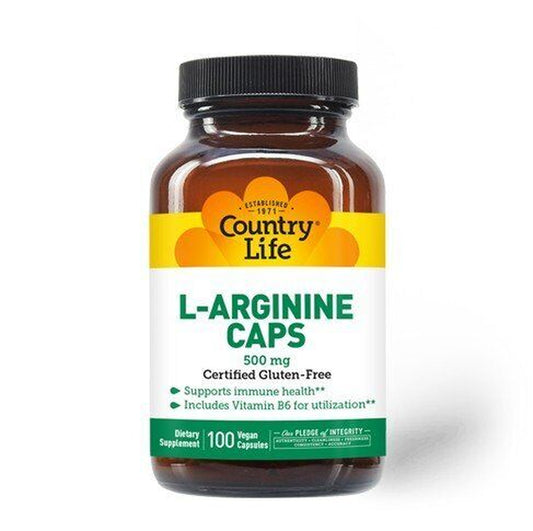 Country Life L-Arginine 500Mg with B6 100 Vegcap