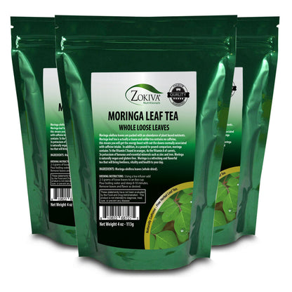 Moringa Leaves Loose 3-Pack X 4Oz - Organic Dried All-Natural Energy Booster