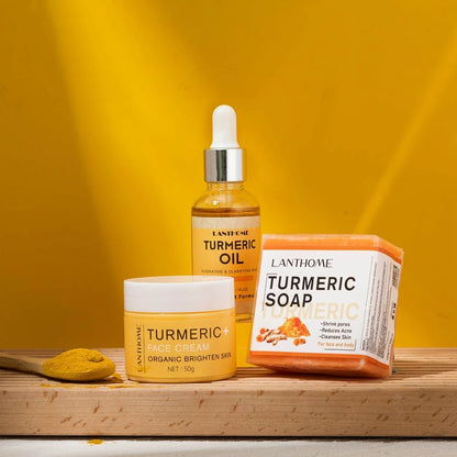 Turmeric Set (Oil + Soap + Face Cream) Brightening, Spot fading