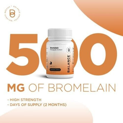 Bromelain 500Mg, 180 Capsules - Pineapple Extract Digestive Enzymes (Weightloss)