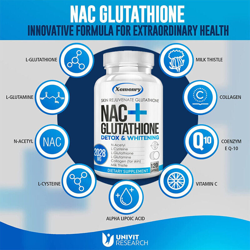 NAC+ Glutathione -Supports Liver & Respiratory Health, Anti-Aging - Antioxidants