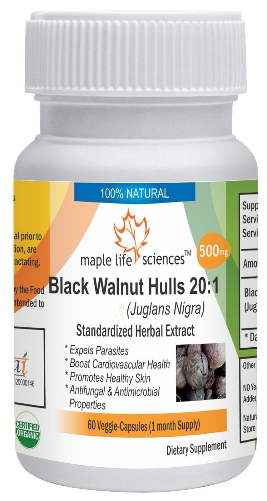 Black Walnut Hulls Extract Capsules Juglans Nigra Kernel for Intestinal Worm