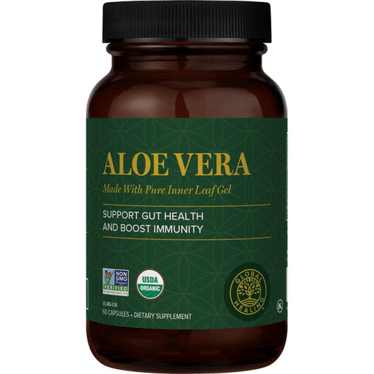 Global Healing Aloe Vera Gel Supplement - Supports Digestion - 60 Capsules