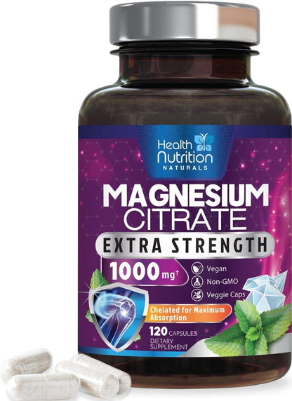 Magnesium Citrate Capsules 1000Mg per Serving - Highest Potency Capsules