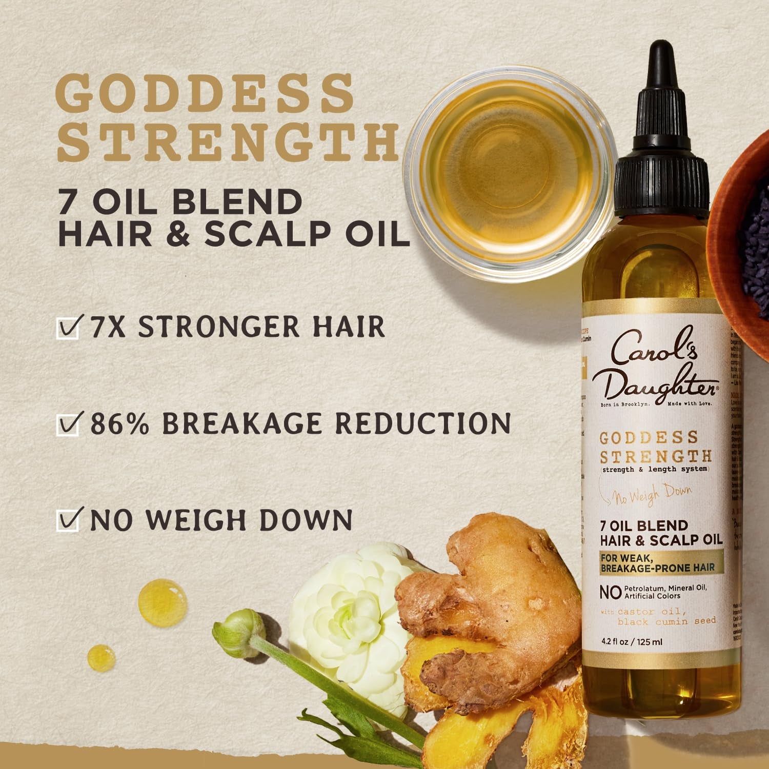 Carol's Daughter Strength 7 Oil Blend Scalp and Hair Oil for Wavy, Coily