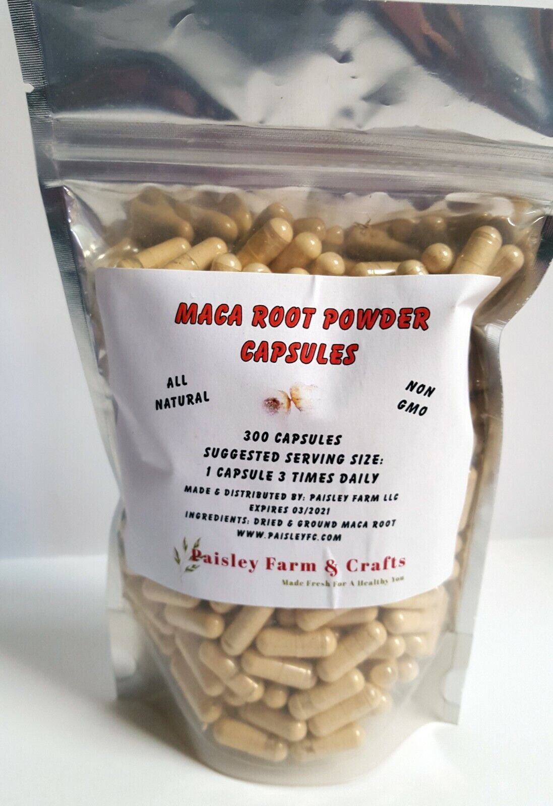 Maca Root Capsules - Made Fresh on Demand!