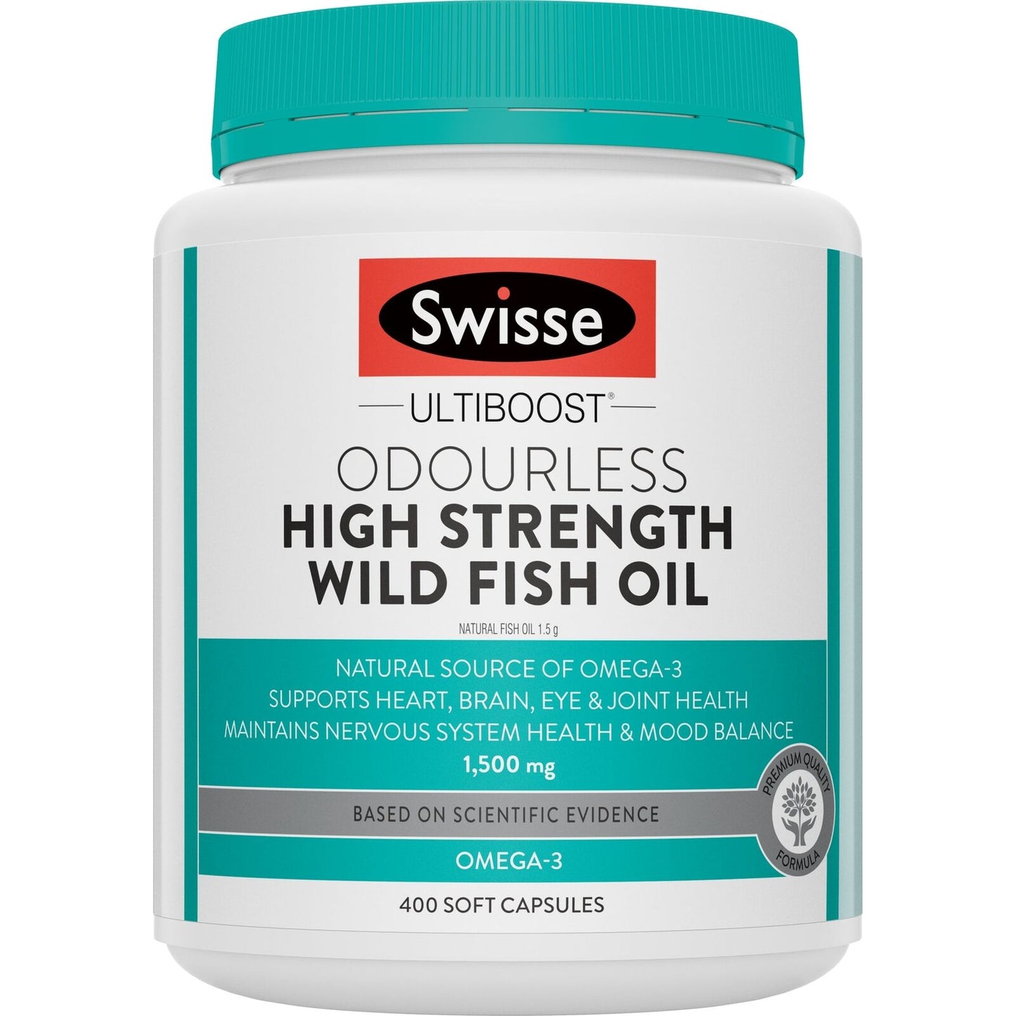 Swisse Ultiboost Odourless High Strength Wild Fish Oil 1500Mg 400 Capsules