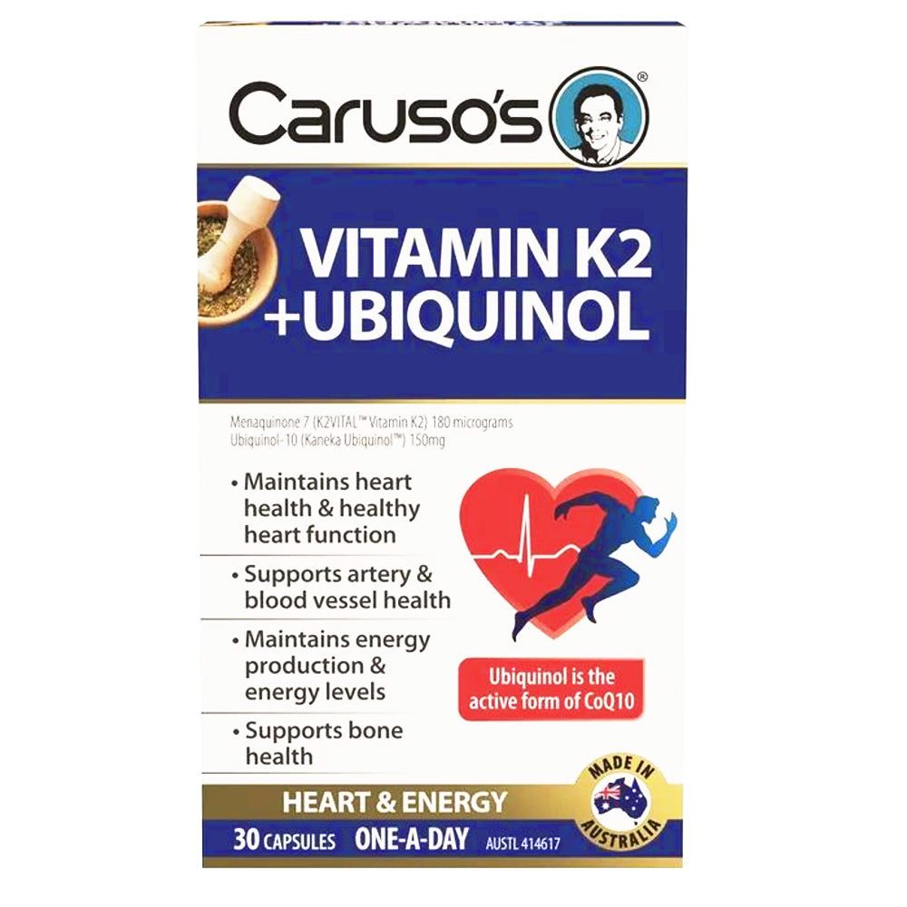 Caruso'S Vitamin K2 + Ubiquinol 30 Capsules Coq10 Maintain Heart Health