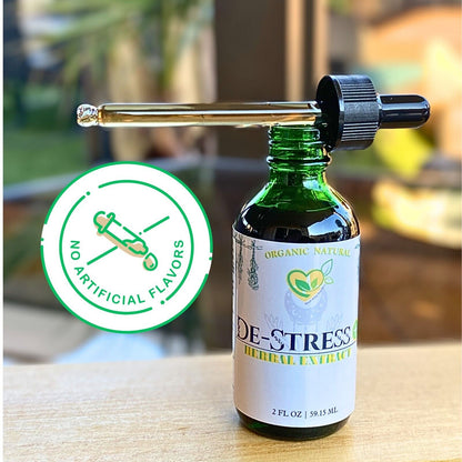 De-Stress plus Tincture Liquid Herbal Drops 2 Oz Natural Mood Stress Balance