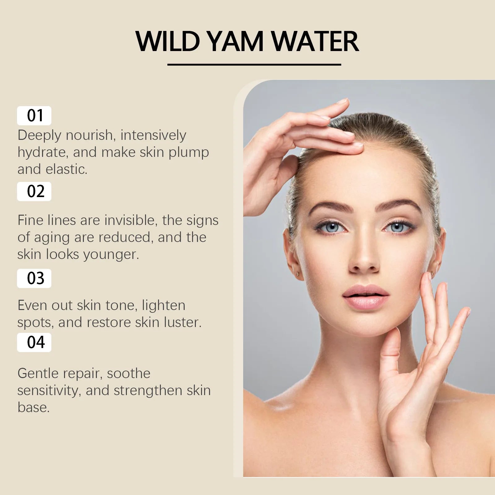 Wild Yam Face Cream Moisturizing Skin Care Rejuvenate the Face Firming Repair Deep Nourish Milk White Rice Facial Toner