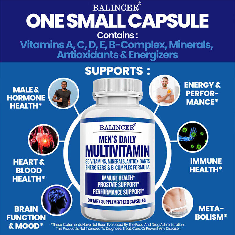 One Daily Multivitamin for Men, 30/60/120 Vegetarian Capsules- Men'S Health