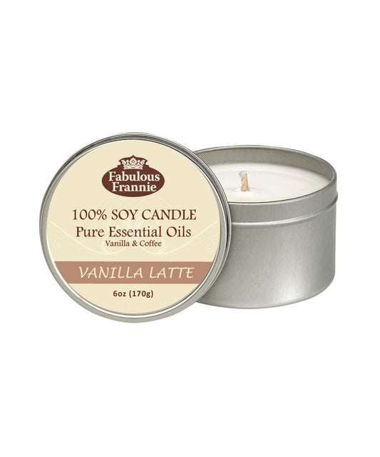 Vanilla Latte 6Oz Soy Candle Essential Oil