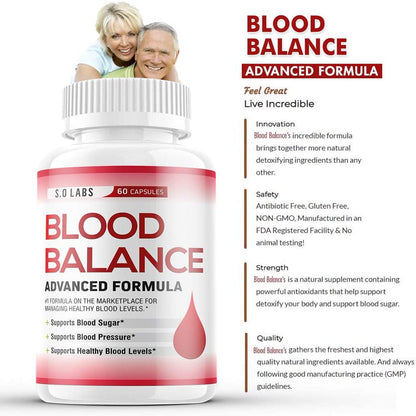 (8 Pack/480 Caps) Blood Balance - Advanced Formula for Managing Healthy Blood Le