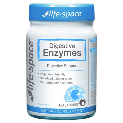 Life-Space Digestive Enzymes 60 Vege Capsules Healthy Digestive Function