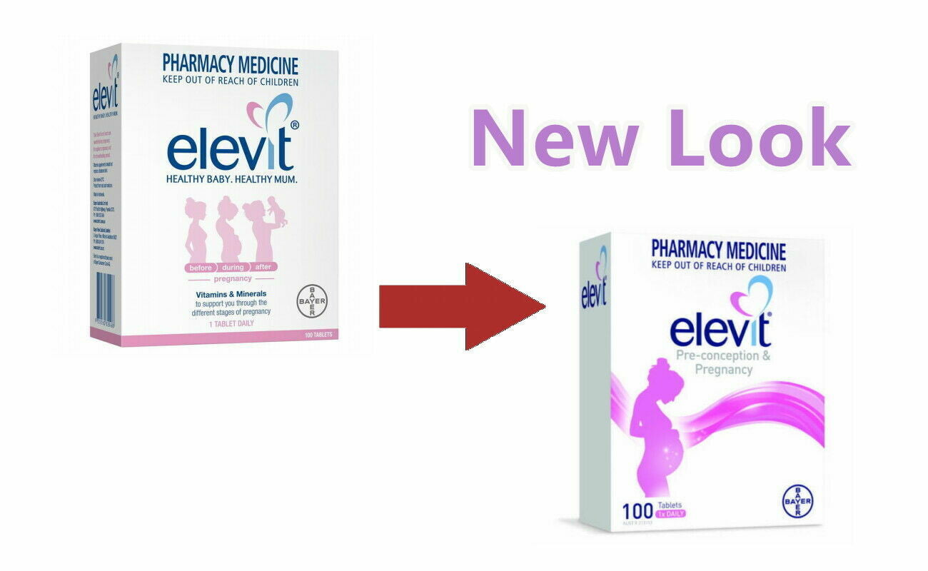 New Elevit Pregnancy Multivitamin 100 Tablets + Menevit 90 Capsules Combo