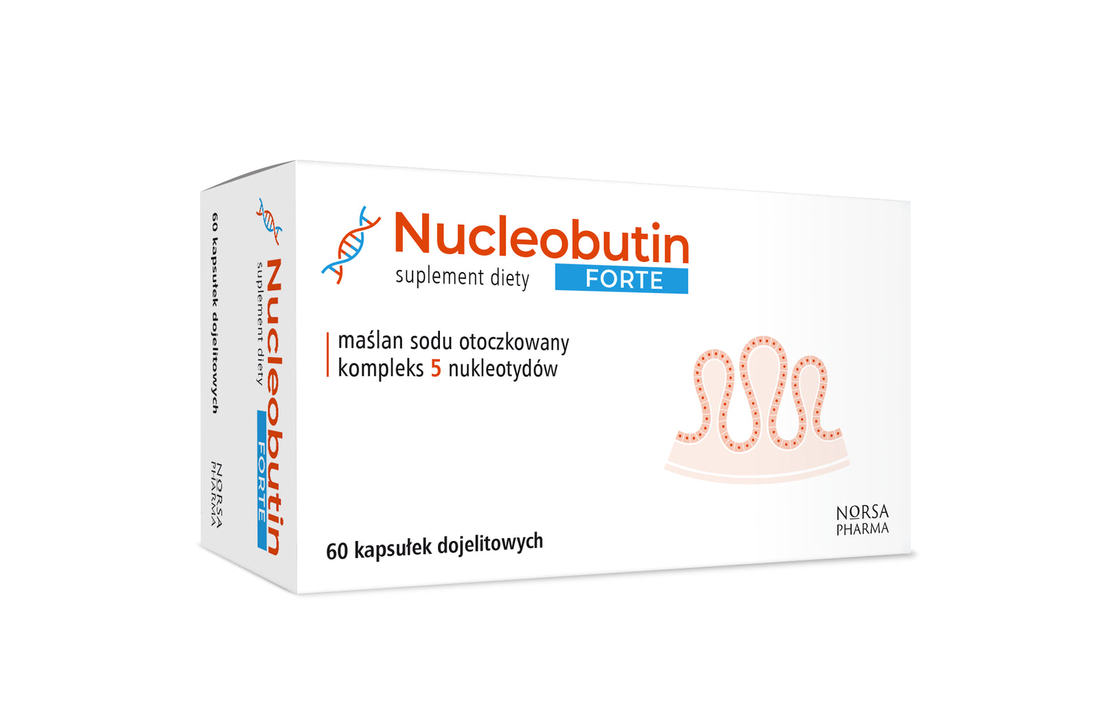 NORSA PHARMA Nucleobutin FORTE Sodium Butyrate and Nucleotides 60 Capsules