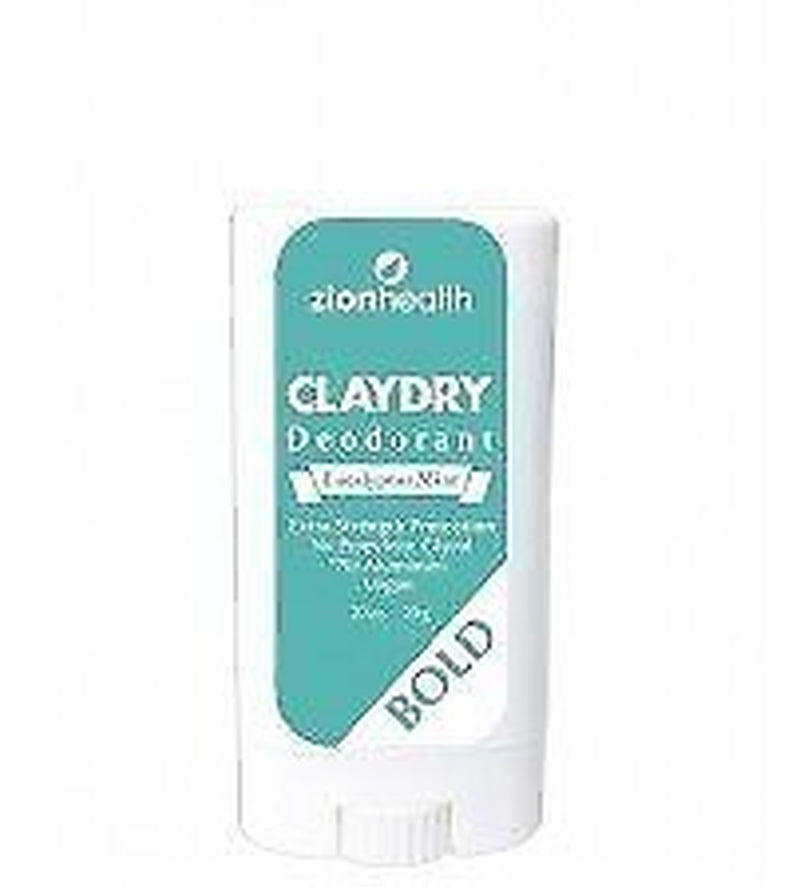 Zion Health Clay Dry Bold Mini Mint Deodorant .7 Oz Stick