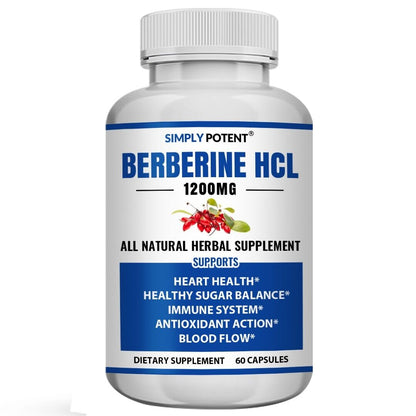 Berberine Hcl - Supports Healthy Blood Sugar Cholesterol & Immune | 60 Capsules