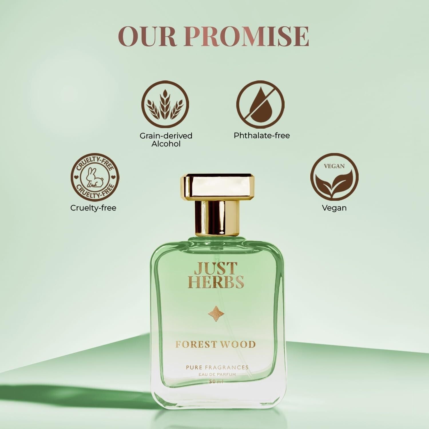 Just Herbs Energising Forest Wood EDP Perfume for Men, Long Lasting Fragrance