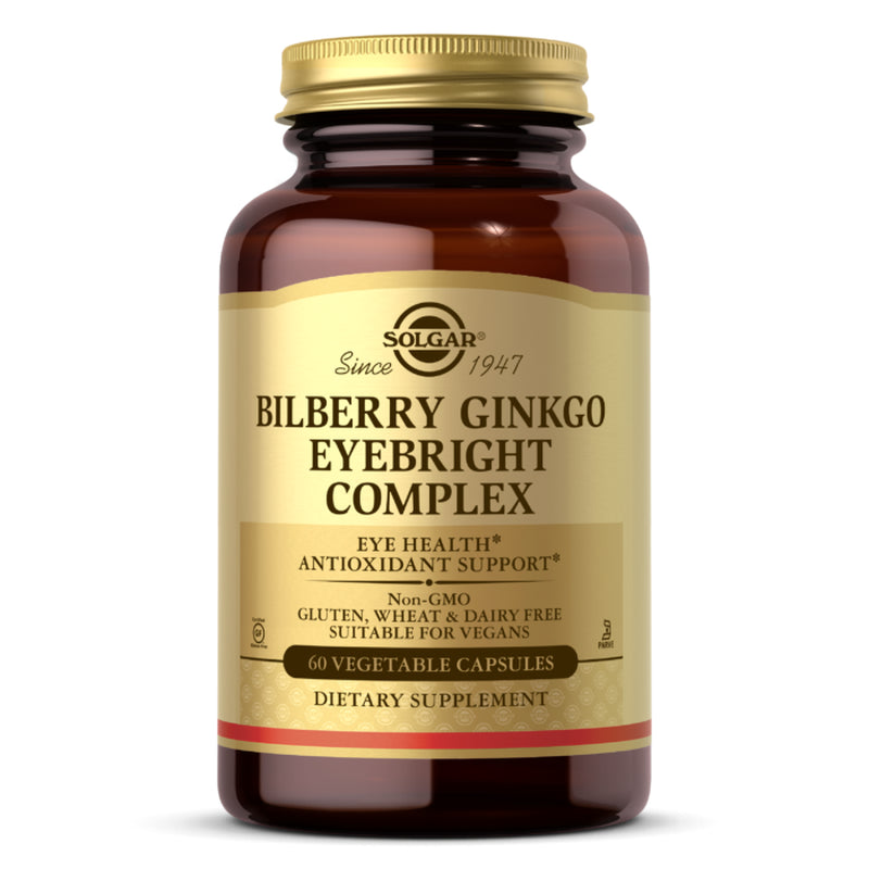 Eye Health SOLGAR Bilberry Ginkgo Eyebright Complex 60 Vegetarian Capsules