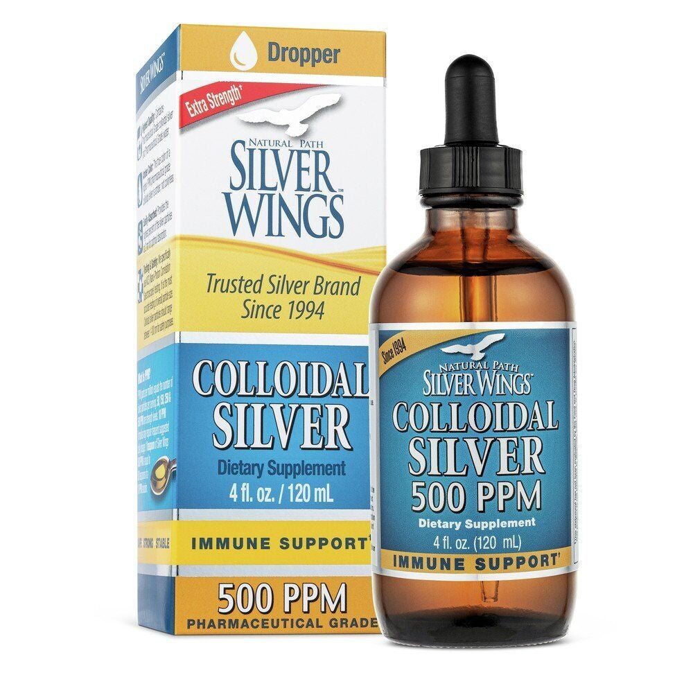 Natural Path Silver Wings Colloidal Silver 500Ppm 4 Oz Liquid