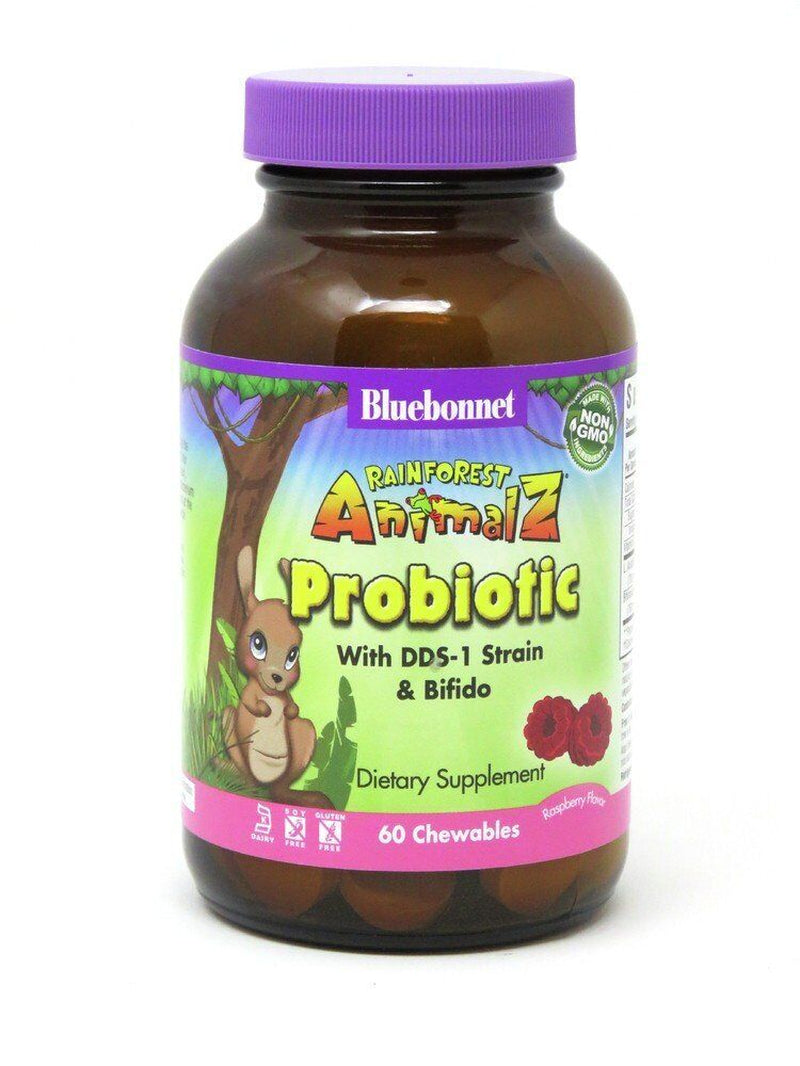 Bluebonnet Super Earth Rainforest Animalz Probiotic for Children -Raspberry