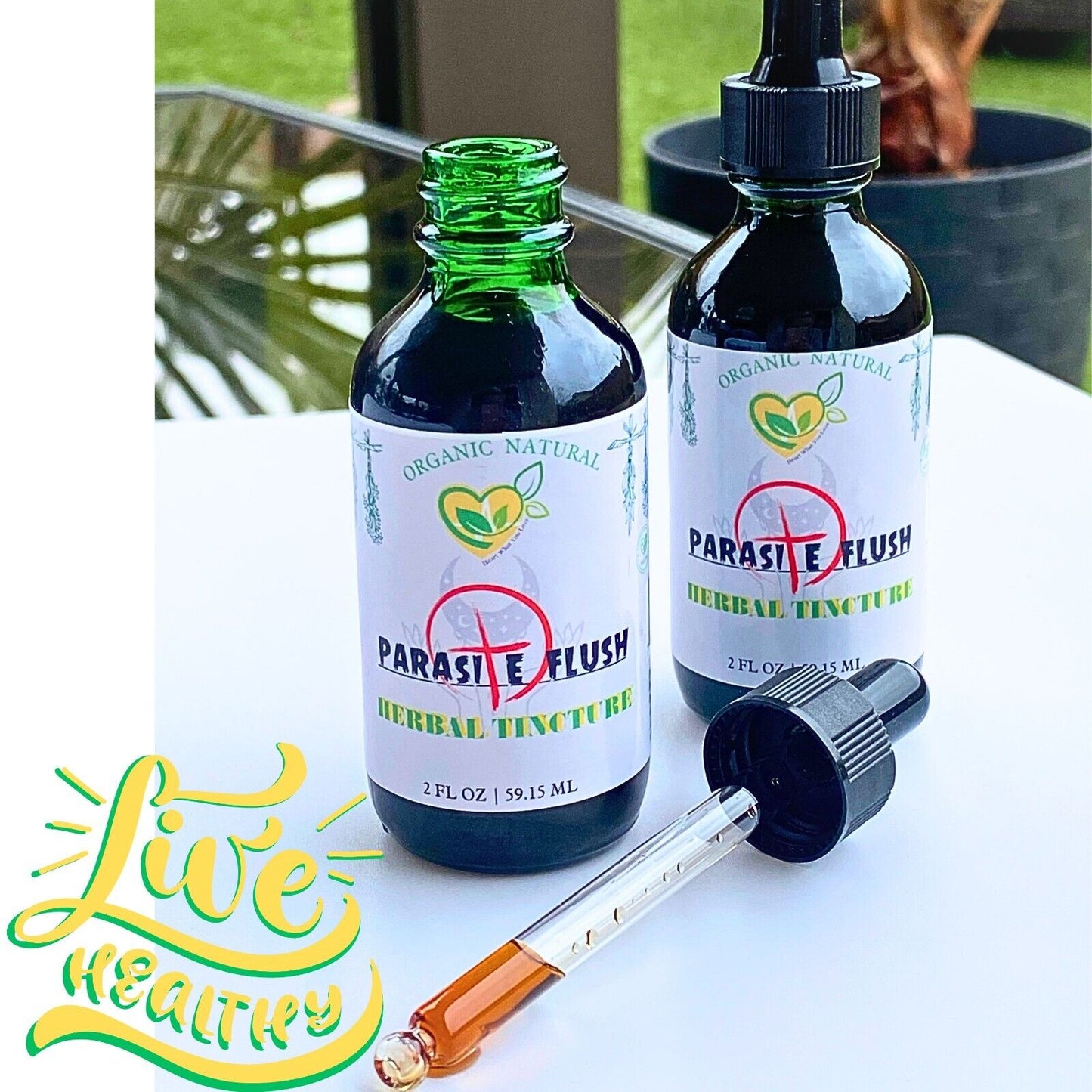 Parasite Flush Tincture Organic Liquid Herbal Drops Detox 2 FL OZ Concentrated