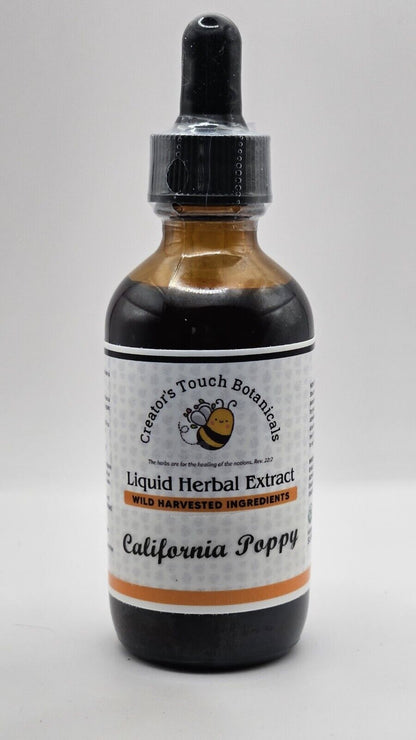 California Poppy Tincture Organic, 1Oz, Sleep Aid, Mood, Anxiety, Pain Relief