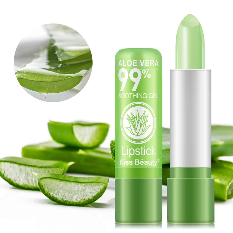 1PC Moisture Lip Balm Long-Lasting Natural Aloe Vera Lipstick Color Mood Changing Long Lasting Moisturizing Lipstick anti Aging