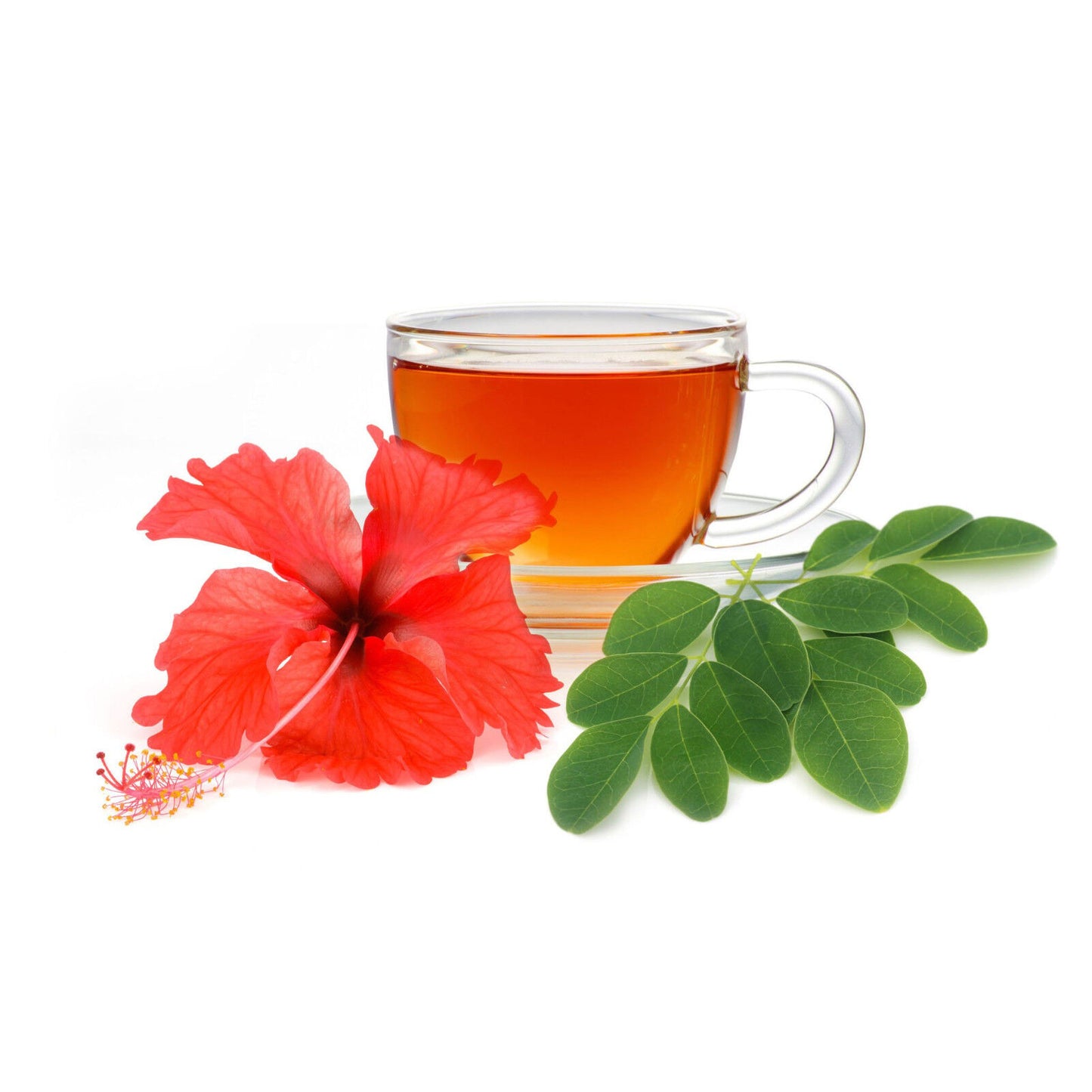 Moringa Hibiscus Tea Bags (30) All-Natural - Caffeine-Free, Premium Herbal Tea