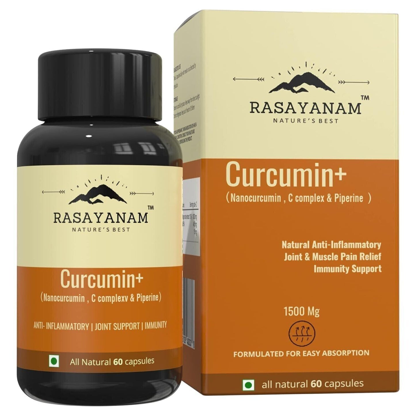 Curcumin+ 1500Mg Extra Pure Nano Curcumin Capsules with Bioperine 60N