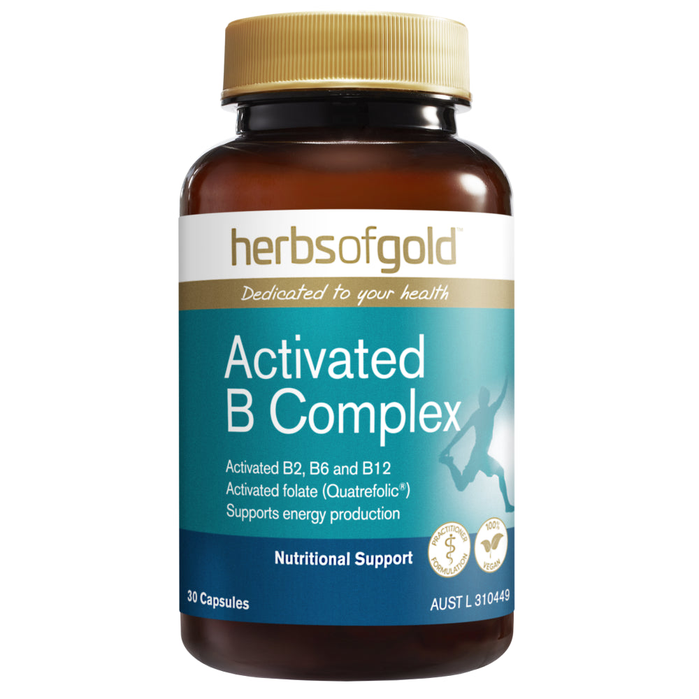 Herbs of Gold Activated B Complex 30 Capsules Vitamin B2 B6 B12