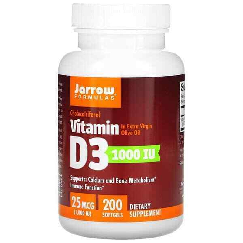 Vitamin D3 1000 IU JARROW FORMULAS Immunity and Bone Support Softgels